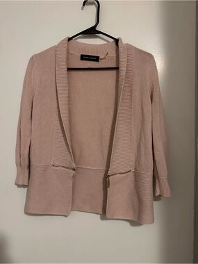 Ivanka Trump Blush Pink Open-Front Knit Cardigan